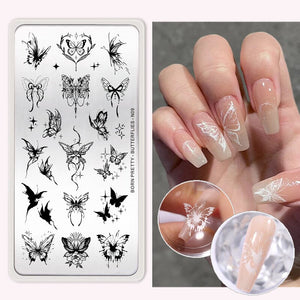 Nail Stamping Plate BUTTERFLIES-N09 Stamping Nail BORN PRETTY 