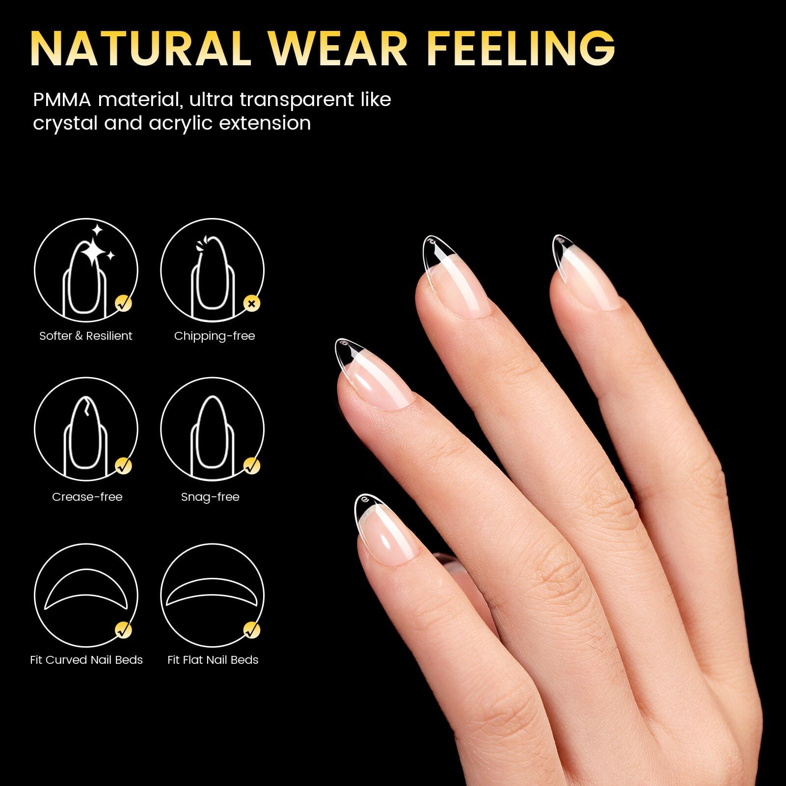 288pcs Short Oval Pre-File Nail Tips 12 Different Sizes Nail Tips No Brand 