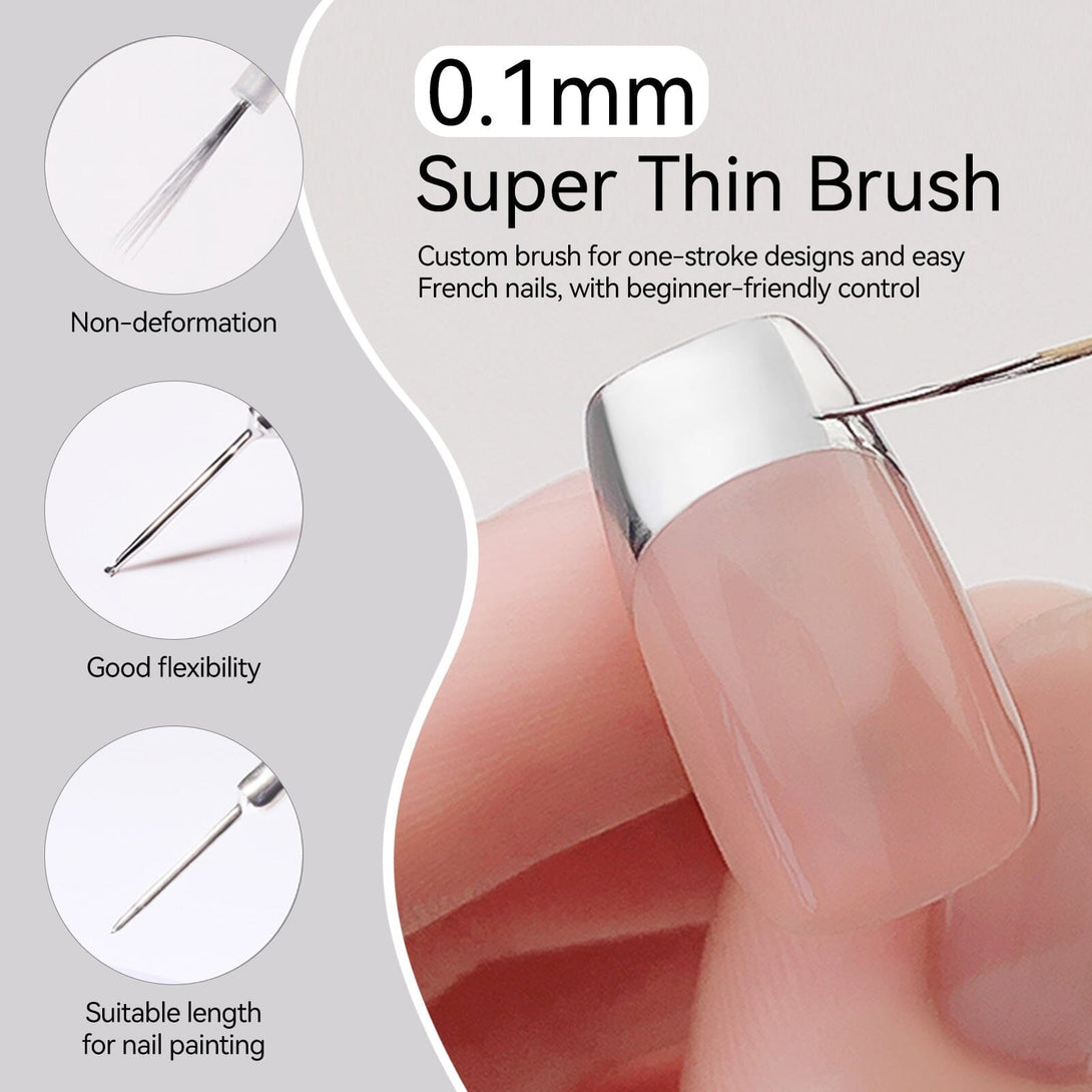 2 Bottles Mirror Effect Metal Silver & Gold Liner Gel 8ml Gel Nail Polish BORN PRETTY 