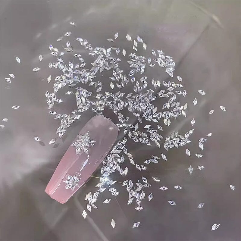50pcs White Rhombus Rhinestones #01 Clearance No Brand 