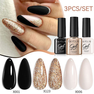 3pcs 7ml Color Gel Polish Set Gel Nail Polish LILYCUTE 14 