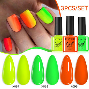 3pcs 7ml Color Gel Polish Set Gel Nail Polish LILYCUTE 16 