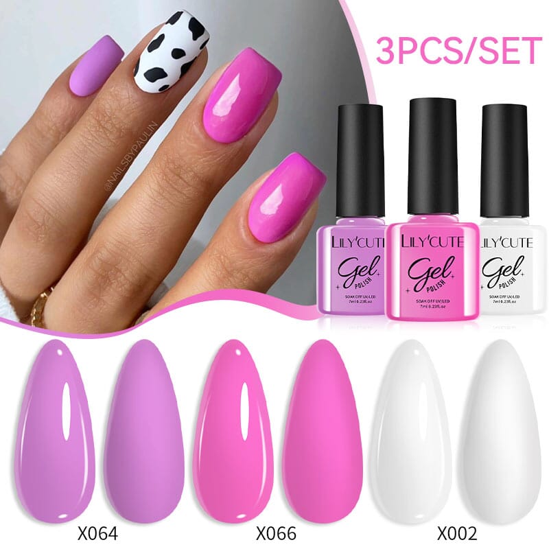 3pcs 7ml Color Gel Polish Set Gel Nail Polish LILYCUTE 17 