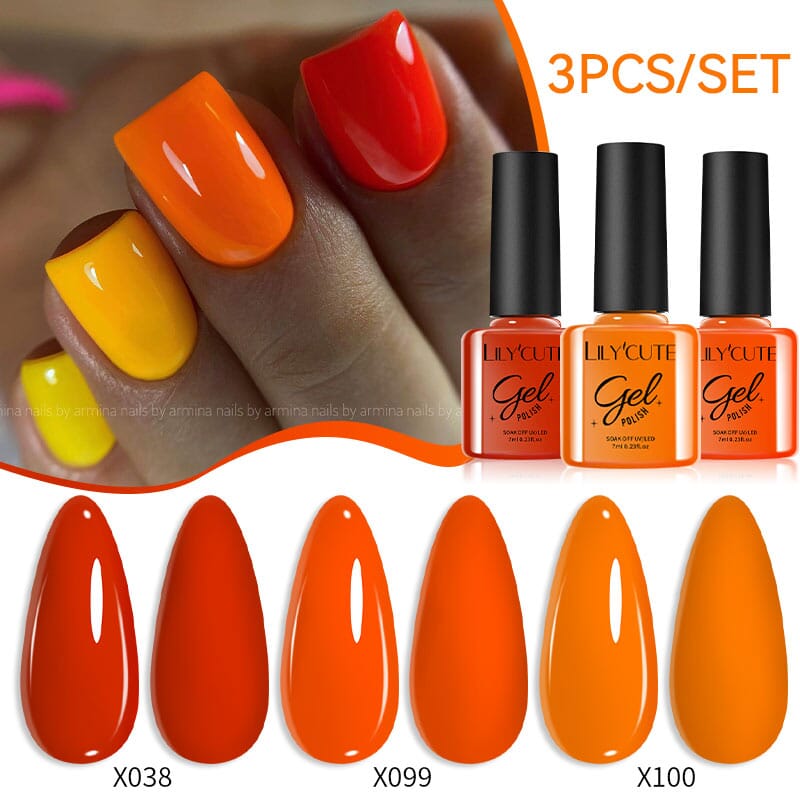 3pcs 7ml Color Gel Polish Set Gel Nail Polish LILYCUTE 18 