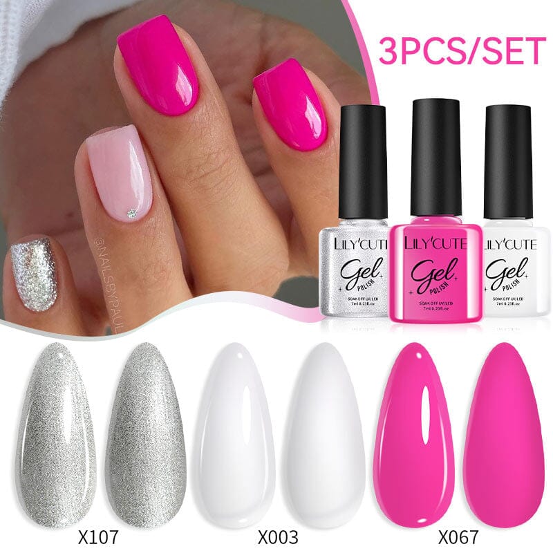 3pcs 7ml Color Gel Polish Set Gel Nail Polish LILYCUTE 23 