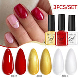 3pcs 7ml Color Gel Polish Set Gel Nail Polish LILYCUTE 25 