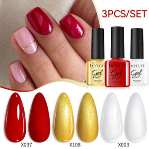 3pcs 7ml Color Gel Polish Set Gel Nail Polish LILYCUTE 25 