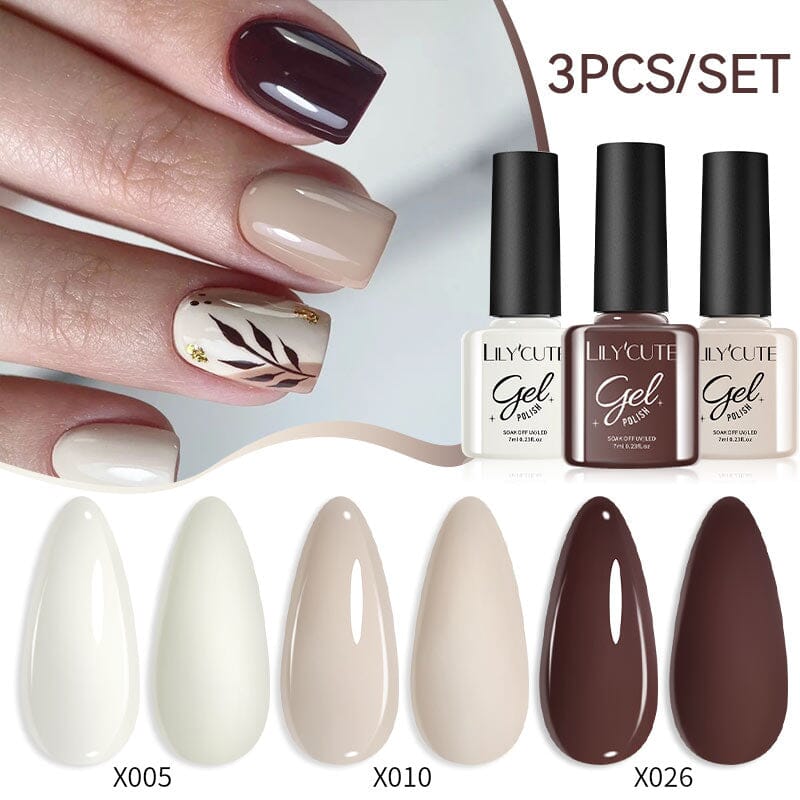 3pcs 7ml Color Gel Polish Set Gel Nail Polish LILYCUTE 26 