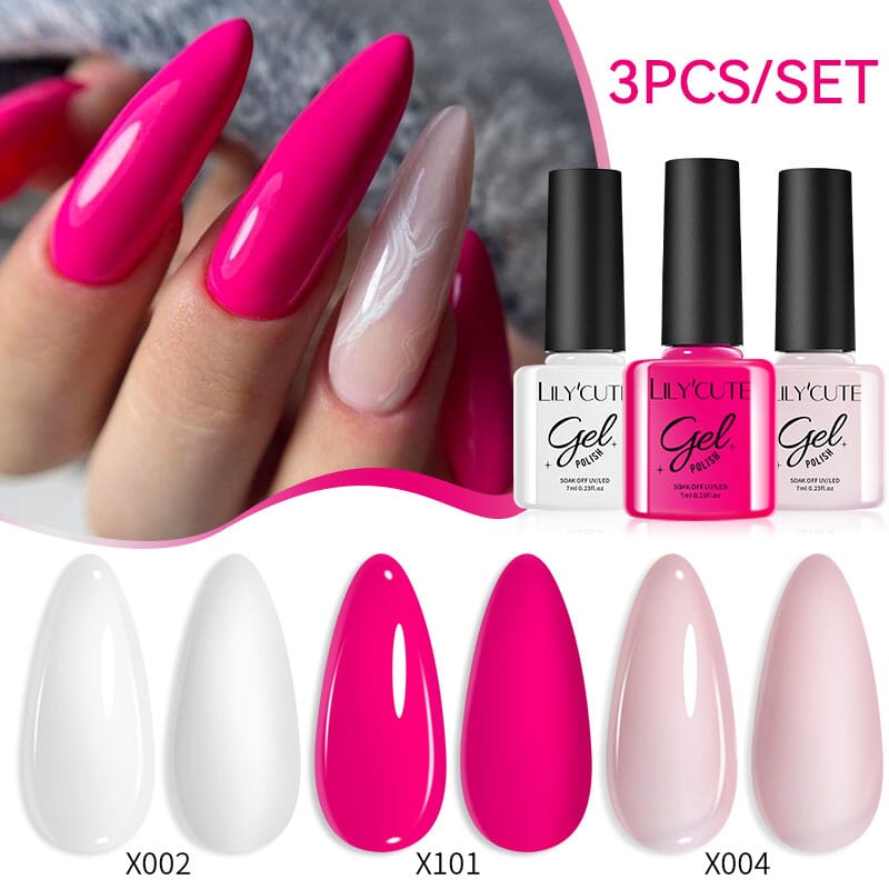 3pcs 7ml Color Gel Polish Set Gel Nail Polish LILYCUTE 38 