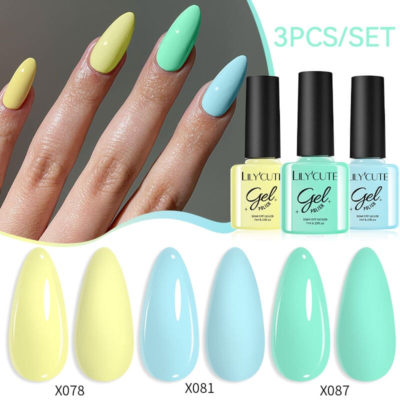 3pcs 7ml Color Gel Polish Set Gel Nail Polish LILYCUTE 07 