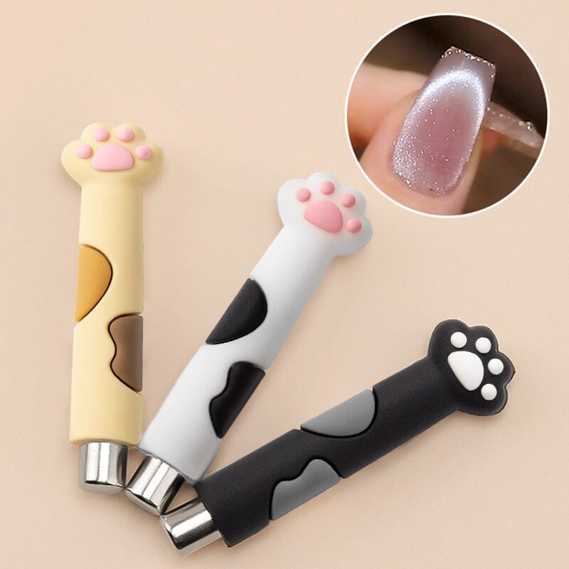 Cylindrical Magnetic Stick Cute Cat Paw Handle White Tools & Accessories No Brand 