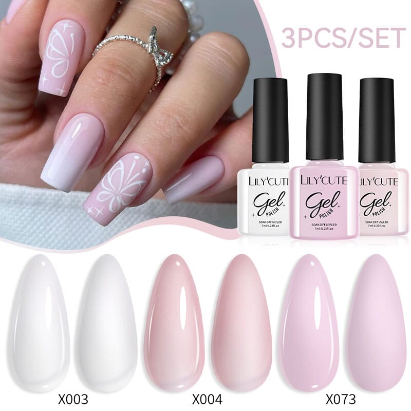 3pcs 7ml Color Gel Polish Set Gel Nail Polish LILYCUTE 44 