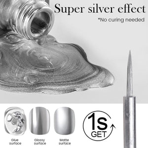 Metal Silver Watercolor Nail Polish 10ml Nail Polish BORN PRETTY 