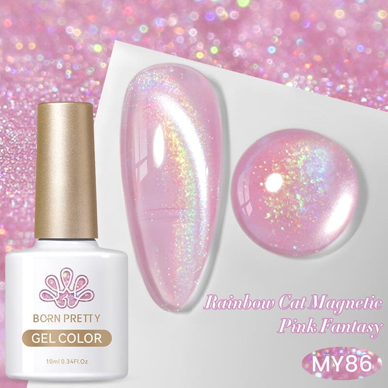 Rainbow Water Light Cat Magnetic Gel MY86 Pink Fantasy 10ml Gel Nail Polish BORN PRETTY 