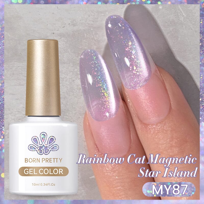 Water Light Rainbow Cat Magnetic Gel Polish MY84-MY89 10ml Gel Nail Polish BORN PRETTY MY87 