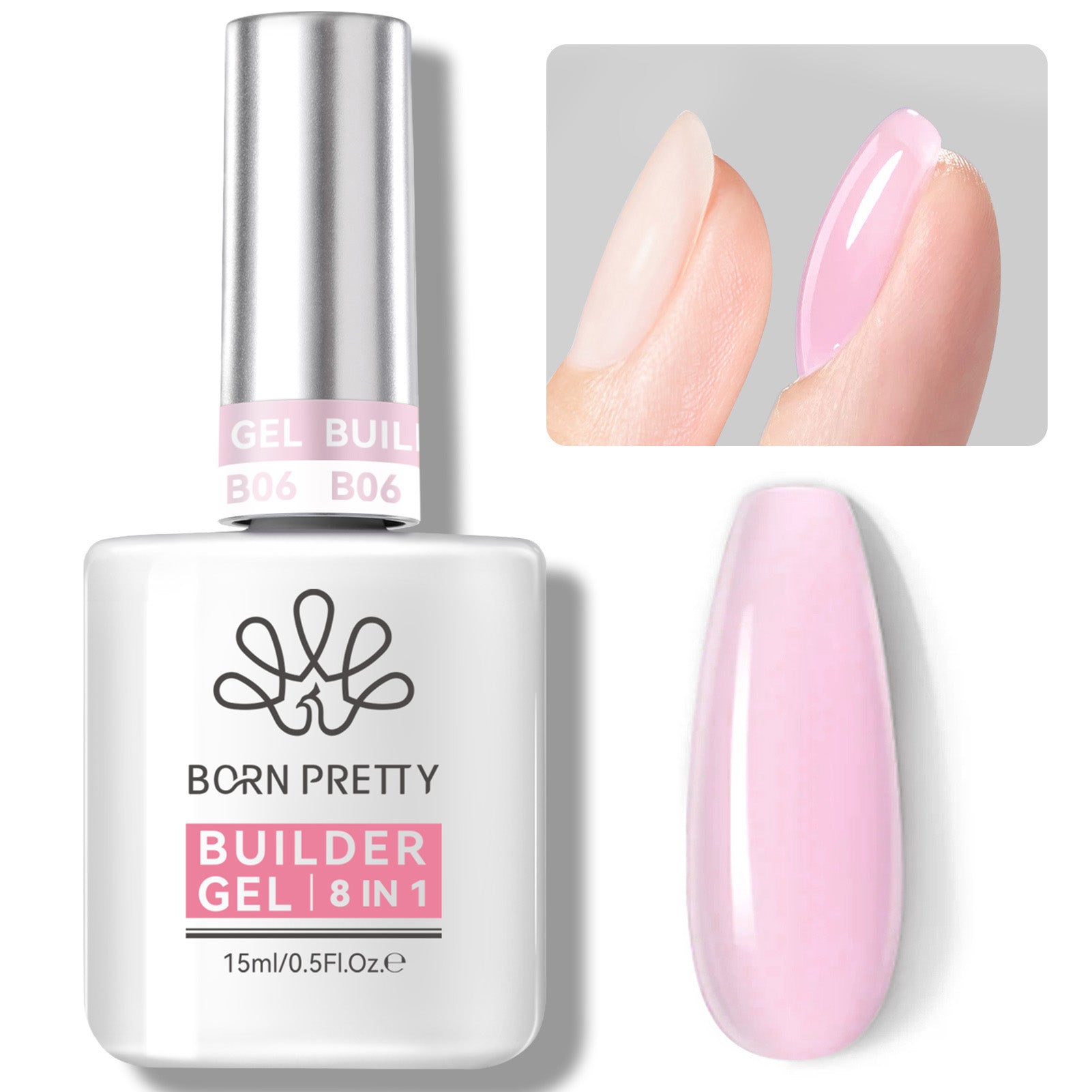 15ml 8 in 1 Builder-Gel BG06 Gel Nail Polish BORN PRETTY 