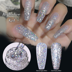 6 Colors Glitter Reflective Gel T07 Dream Star 7ml Gel Nail Polish BORN PRETTY 