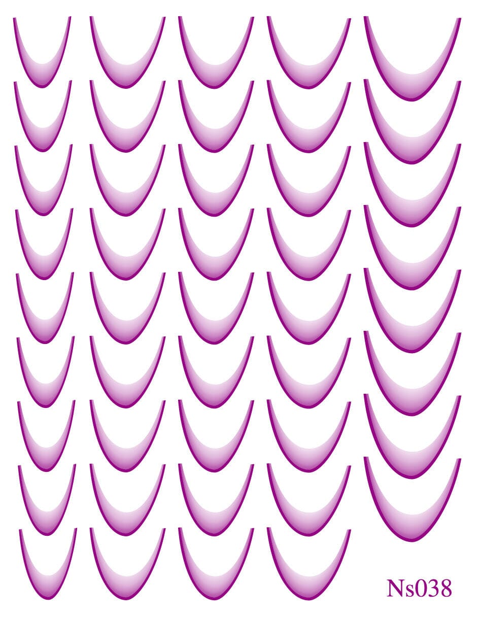 3D Nail Sticker Gradient French Line Ns038 Purple Nail Sticker No Brand 