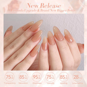 [$0.1 Flash Sale] Milky Jelly Gel Polish #18 Blush Pink 15ml Gel Nail Polish BORN PRETTY 