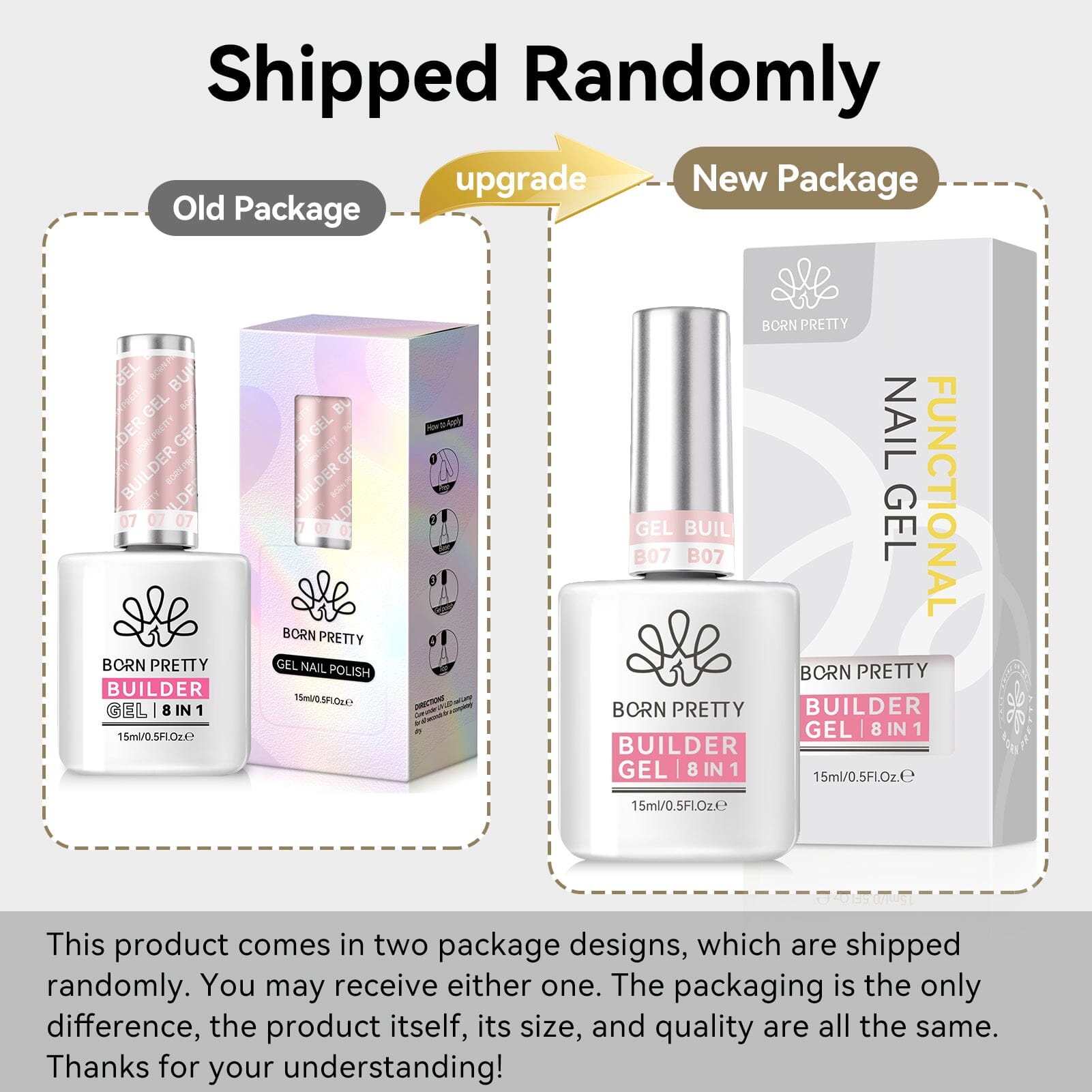 8 in 1 Builder Gel BG07 15ml Gel Nail Polish BORN PRETTY 