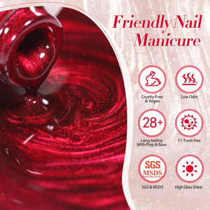 Shimmer Pearl Gel Polish Scarlet Ruby 15ml Gel Nail Polish BORN PRETTY 
