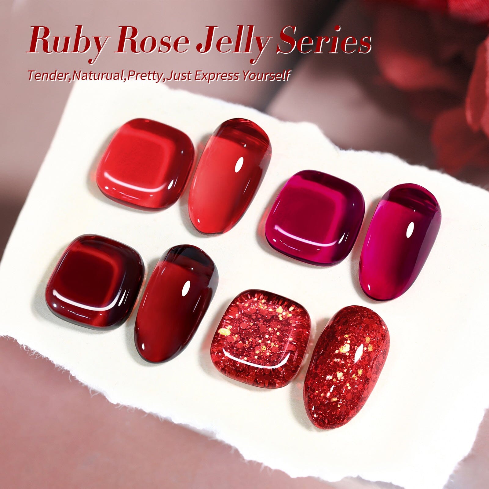 4 Colors Ruby Rose Jelly Gel Polish Set 7ml Gel Nail Polish BORN PRETTY 