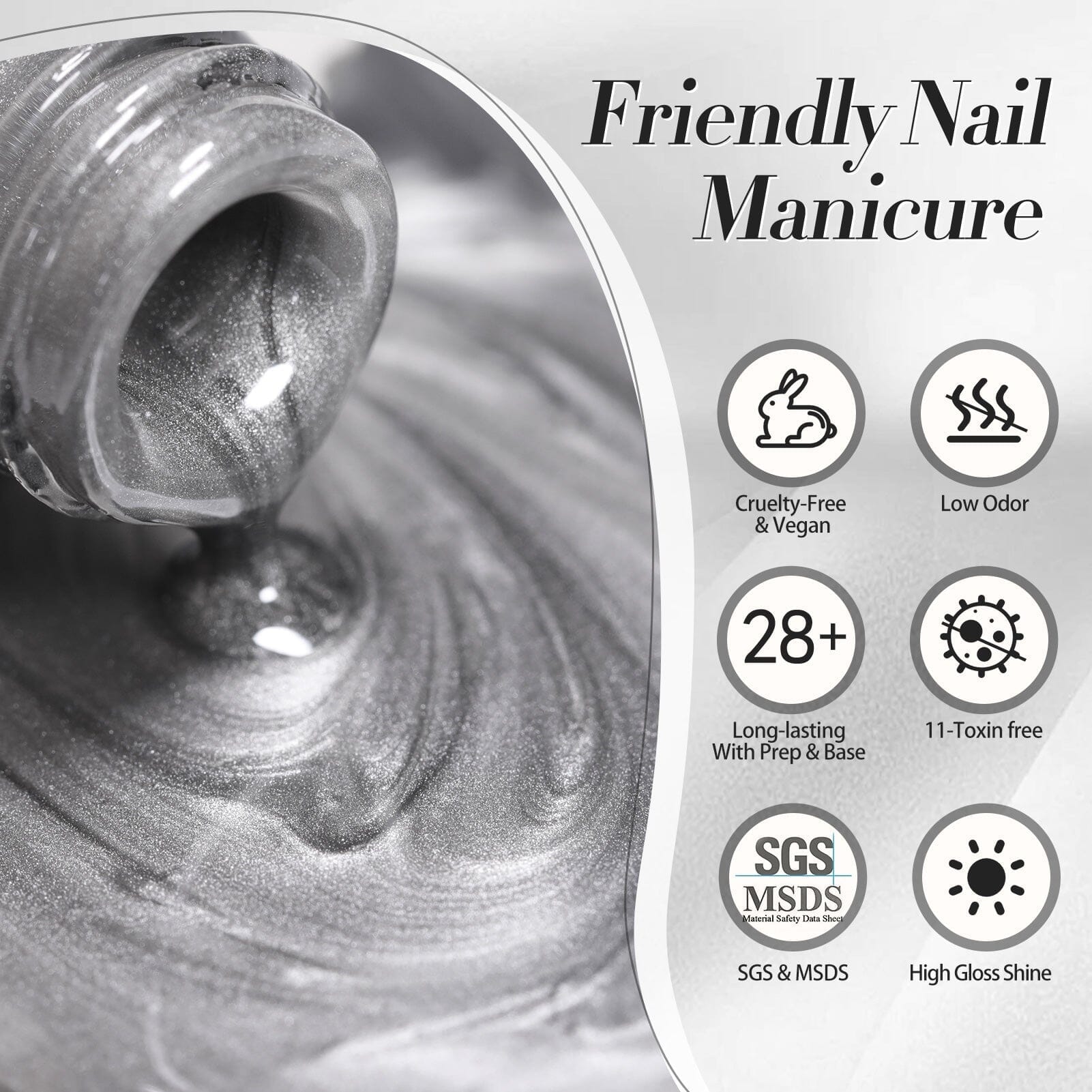 Moonlight Cat Magnetic Gel - Gray 15ml Gel Nail Polish BORN PRETTY 