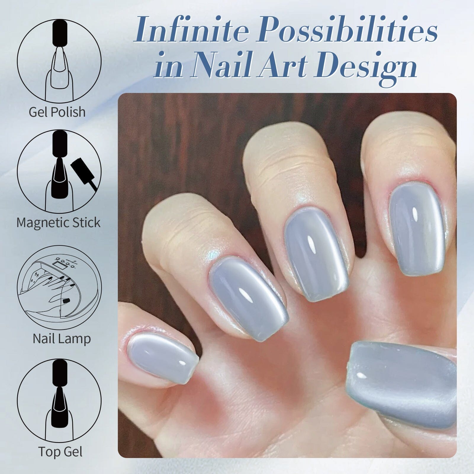 Blue Moonlight Cat Magnetic Gel 15ml Gel Nail Polish BORN PRETTY 