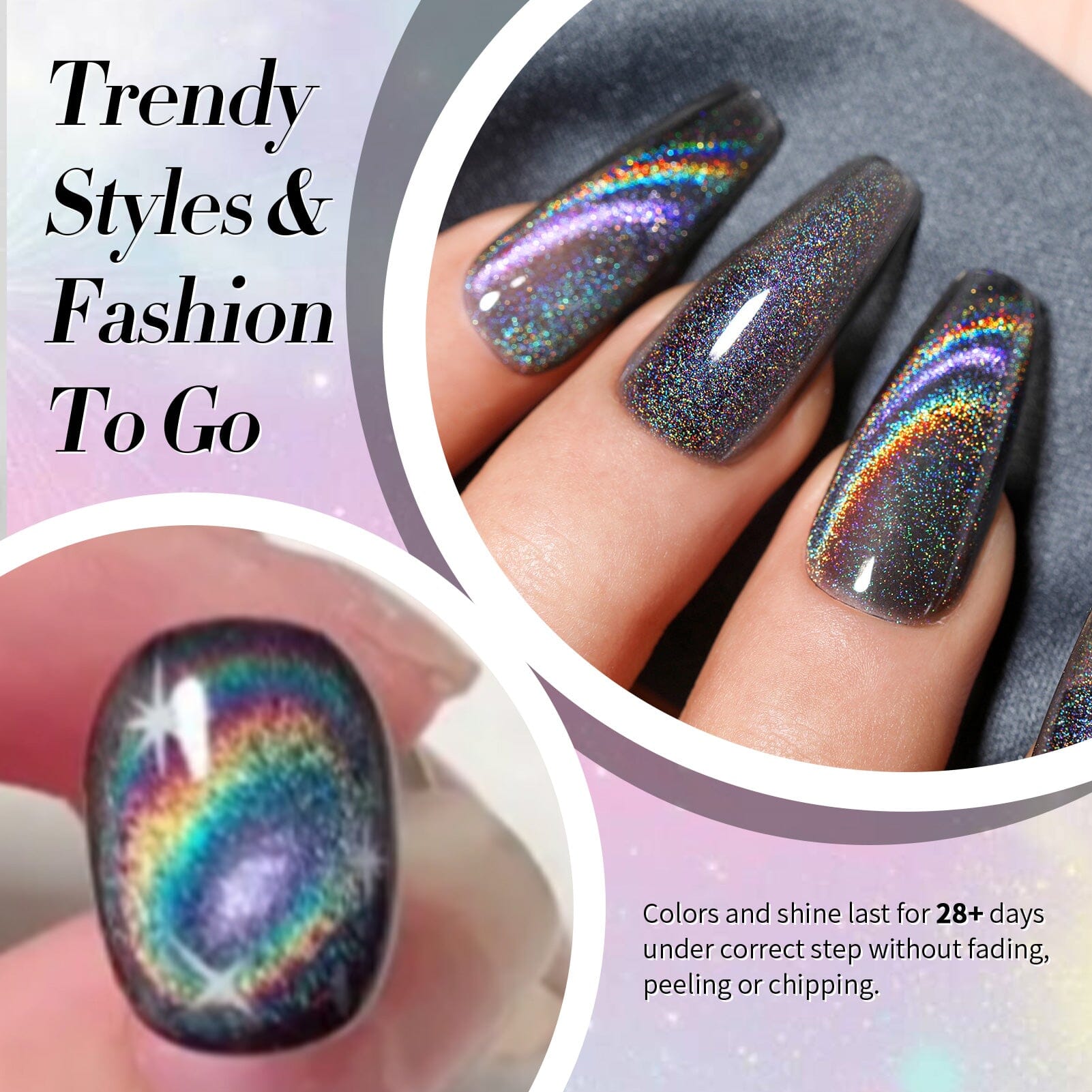 Black Iridescent Cat Magnetic Gel Polish 15ml Gel Nail Polish BORN PRETTY 
