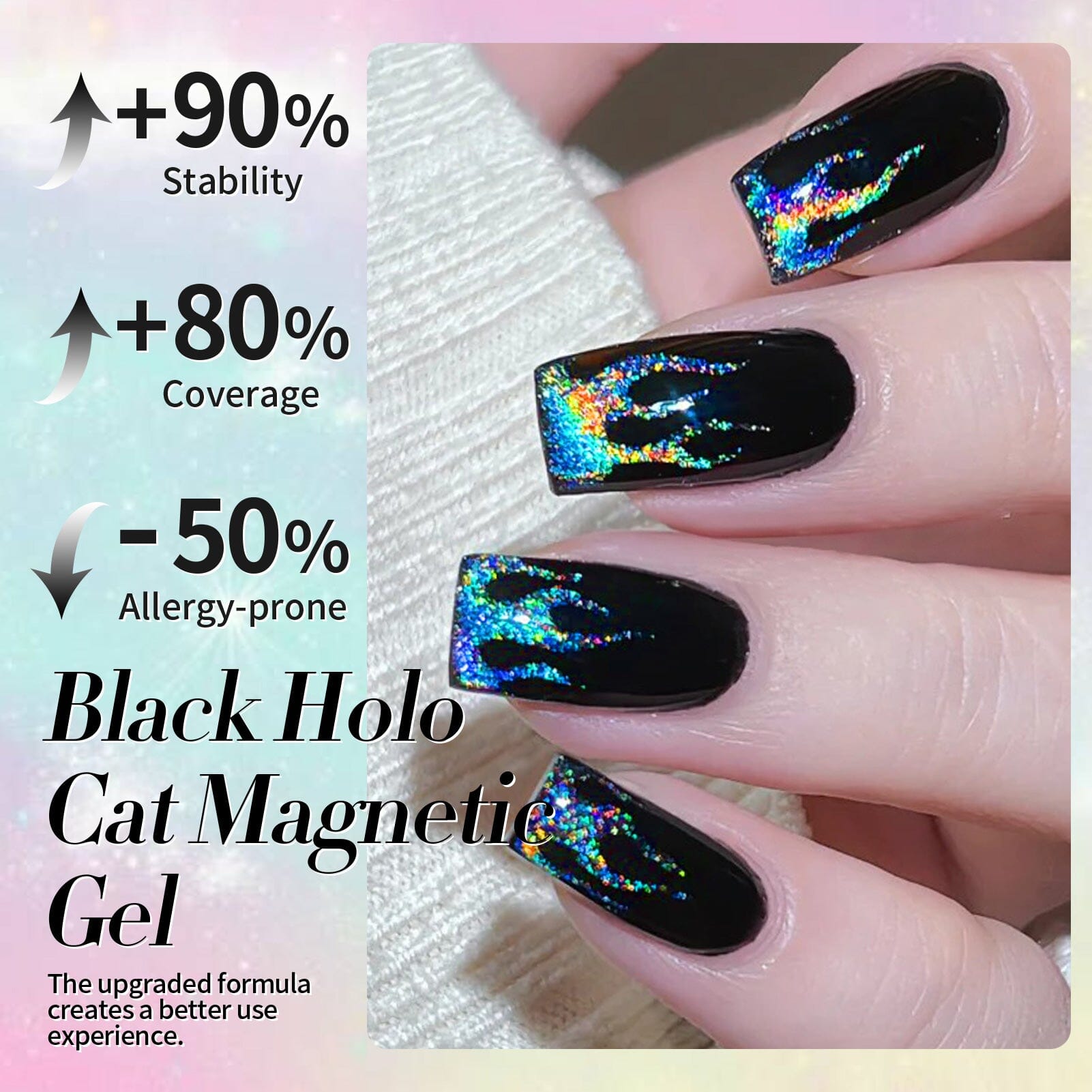 Black Iridescent Cat Magnetic Gel Polish 15ml Gel Nail Polish BORN PRETTY 