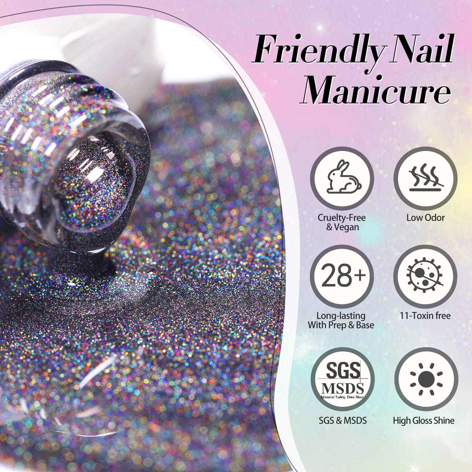 Black Iridescent Cat Magnetic Gel Polish 15ml Gel Nail Polish BORN PRETTY 
