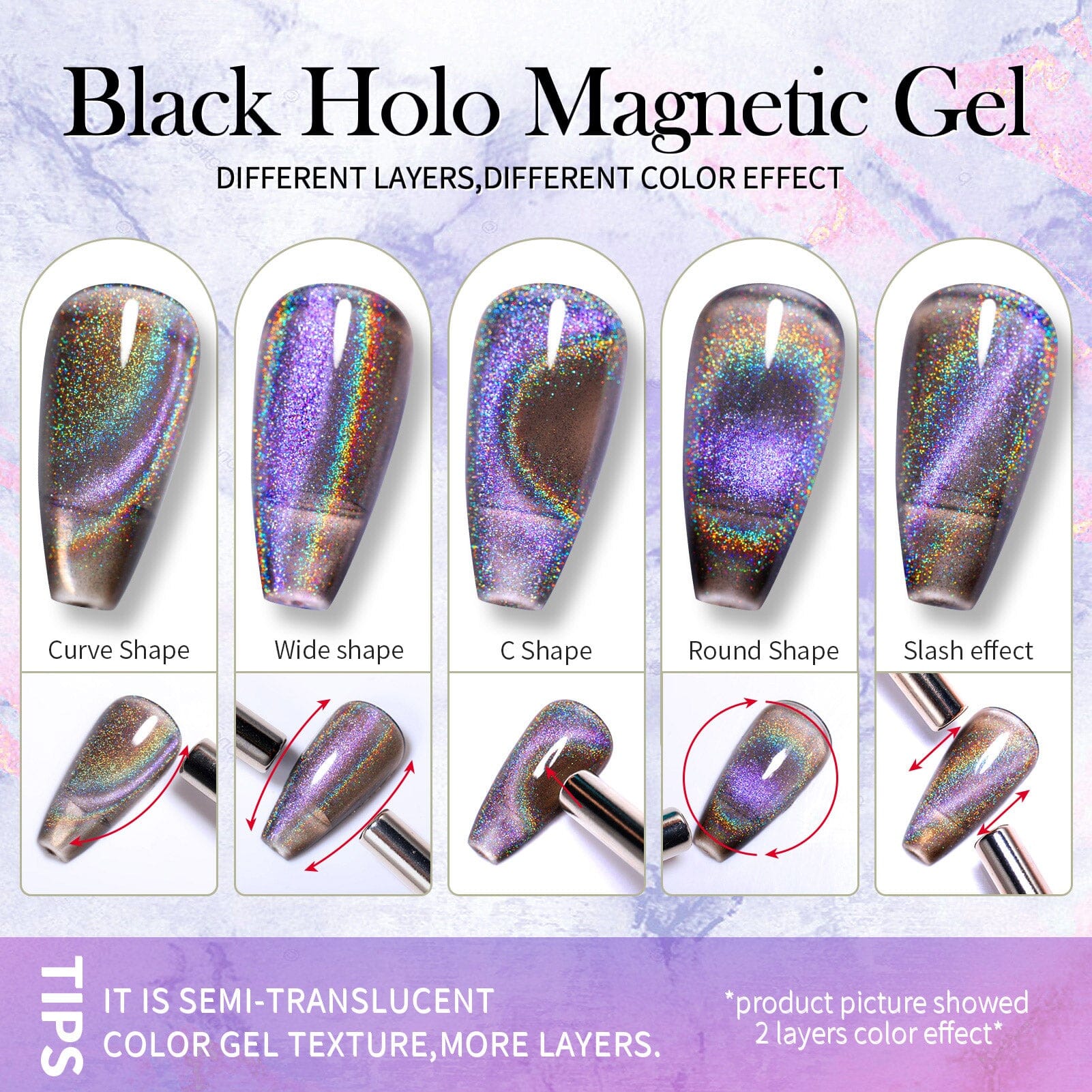 Black Iridescent Cat Magnetic Gel Polish 15ml Gel Nail Polish BORN PRETTY 