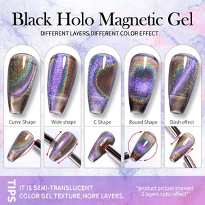 Black Iridescent Cat Magnetic Gel Polish 15ml Gel Nail Polish BORN PRETTY 