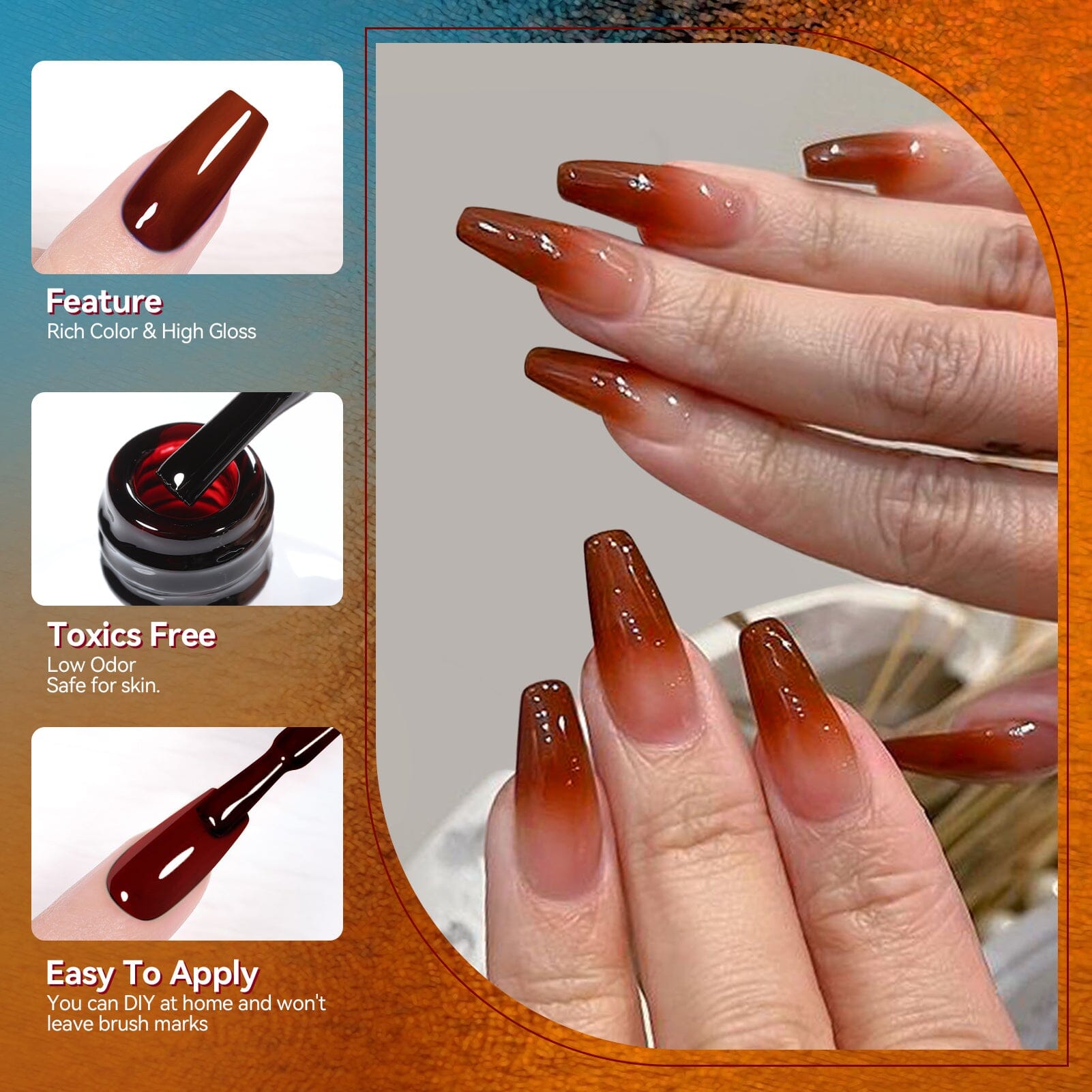 6 Colors Amber Glow Jelly Gel Polish Set 7ml Gel Nail Polish BORN PRETTY 