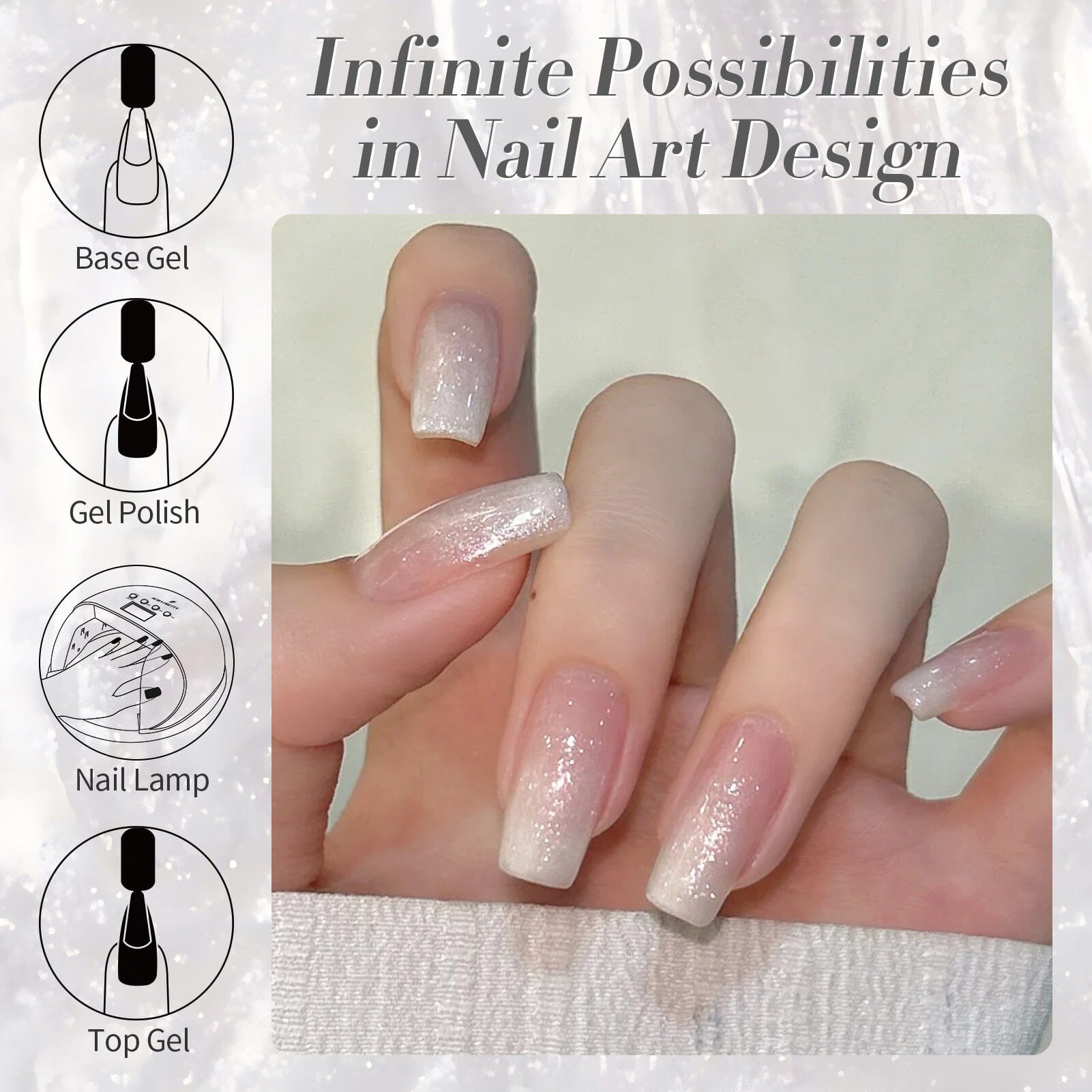 White Jelly Gel Polish #19 Moonlight Milk 15ml Gel Nail Polish BORN PRETTY 