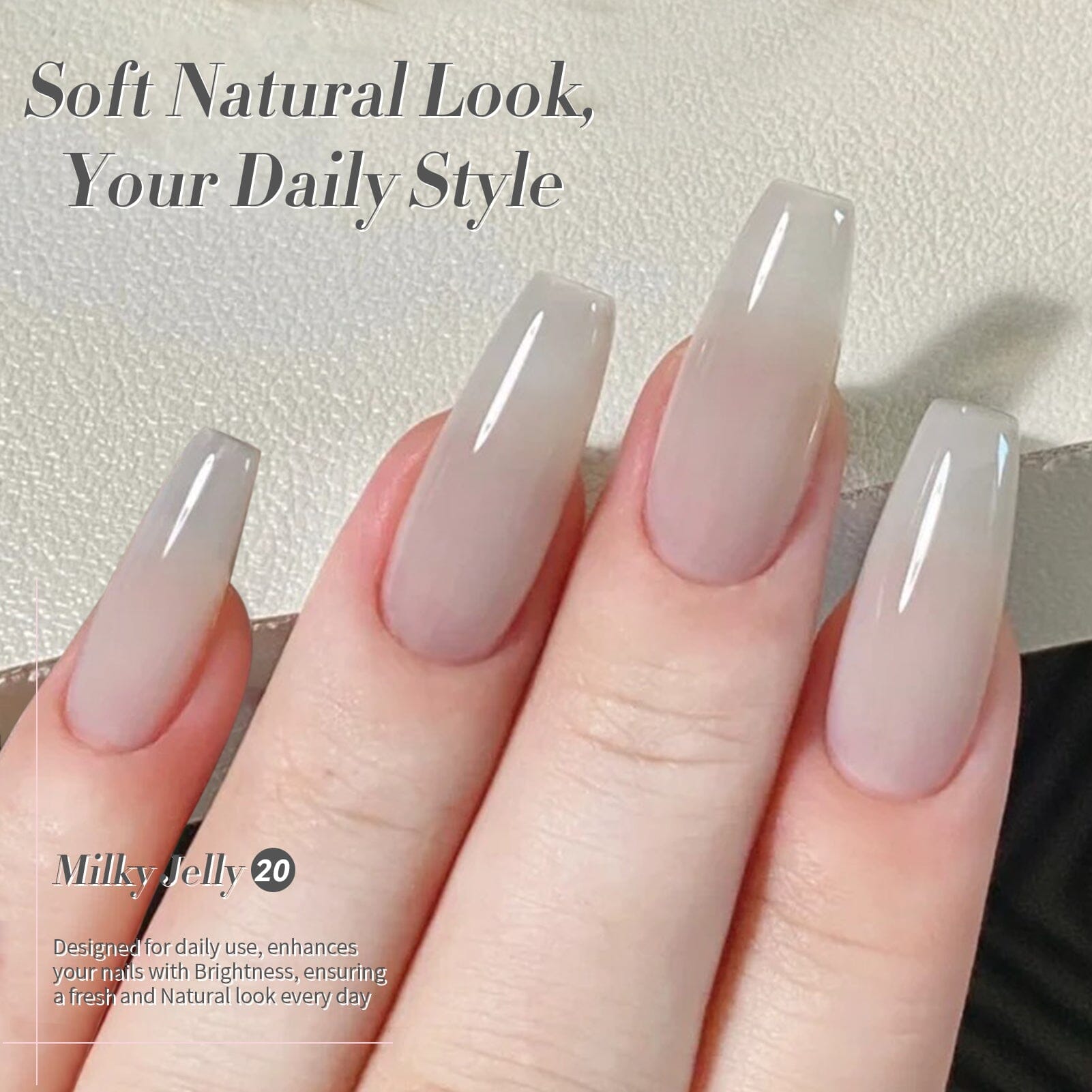 Milky Jelly Gel Polish #20 Arctic Grey 15ml Gel Nail Polish BORN PRETTY 