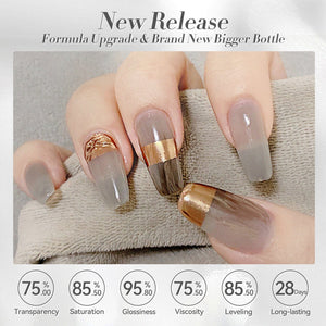 Milky Jelly Gel Polish #20 Arctic Grey 15ml Gel Nail Polish BORN PRETTY 