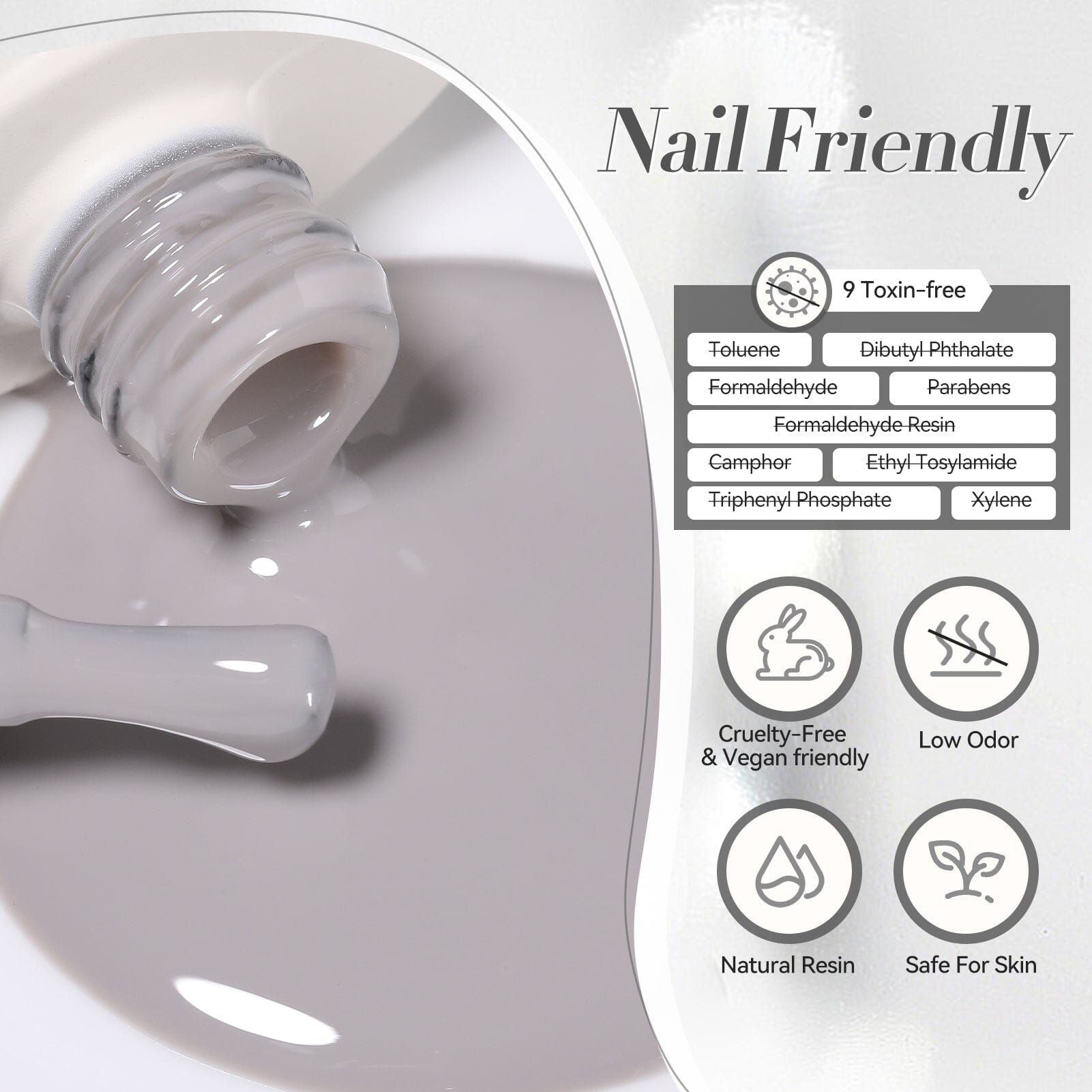 Milky Jelly Gel Polish #20 Arctic Grey 15ml Gel Nail Polish BORN PRETTY 