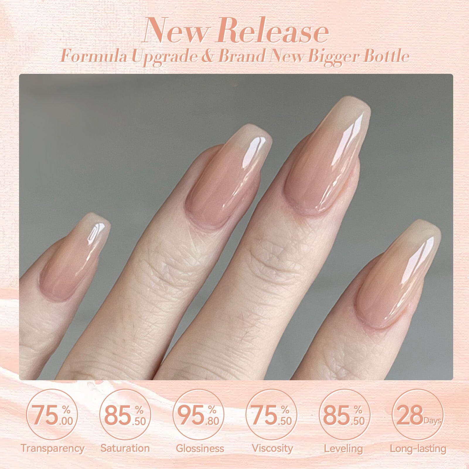 Nude Silk Peach Milky Jelly Gel Polish #21 15ml Gel Nail Polish BORN PRETTY 