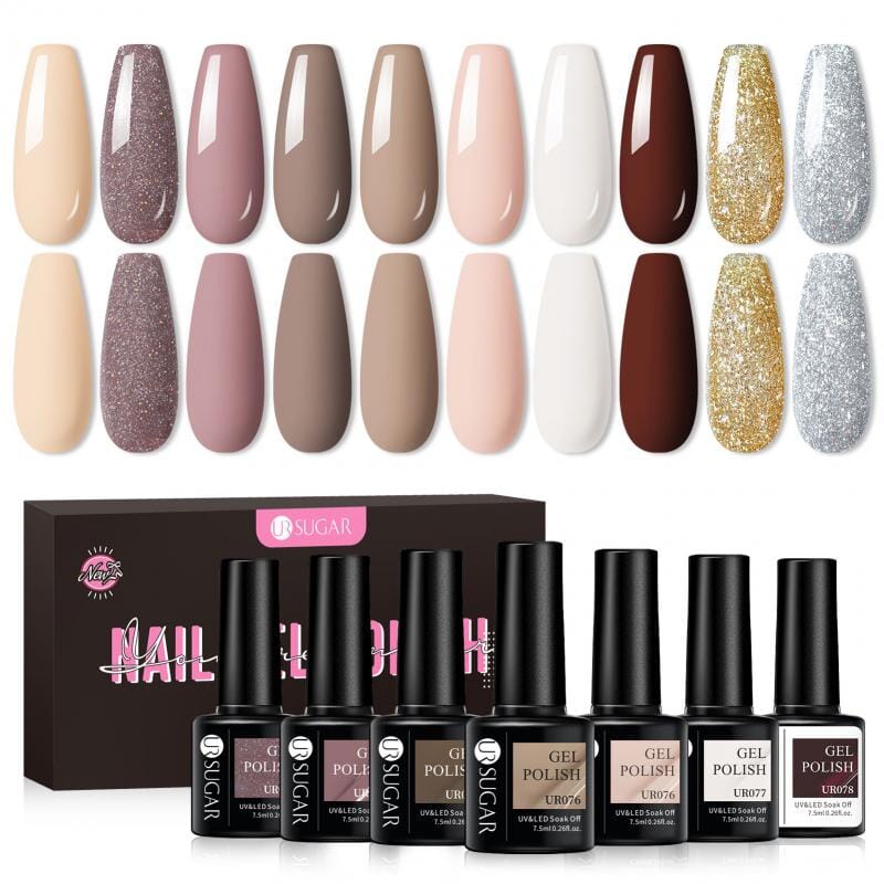 10 Colors Gel Polish Set A Little Bit Nude 7.5ml Gel Nail Polish UR SUGAR 