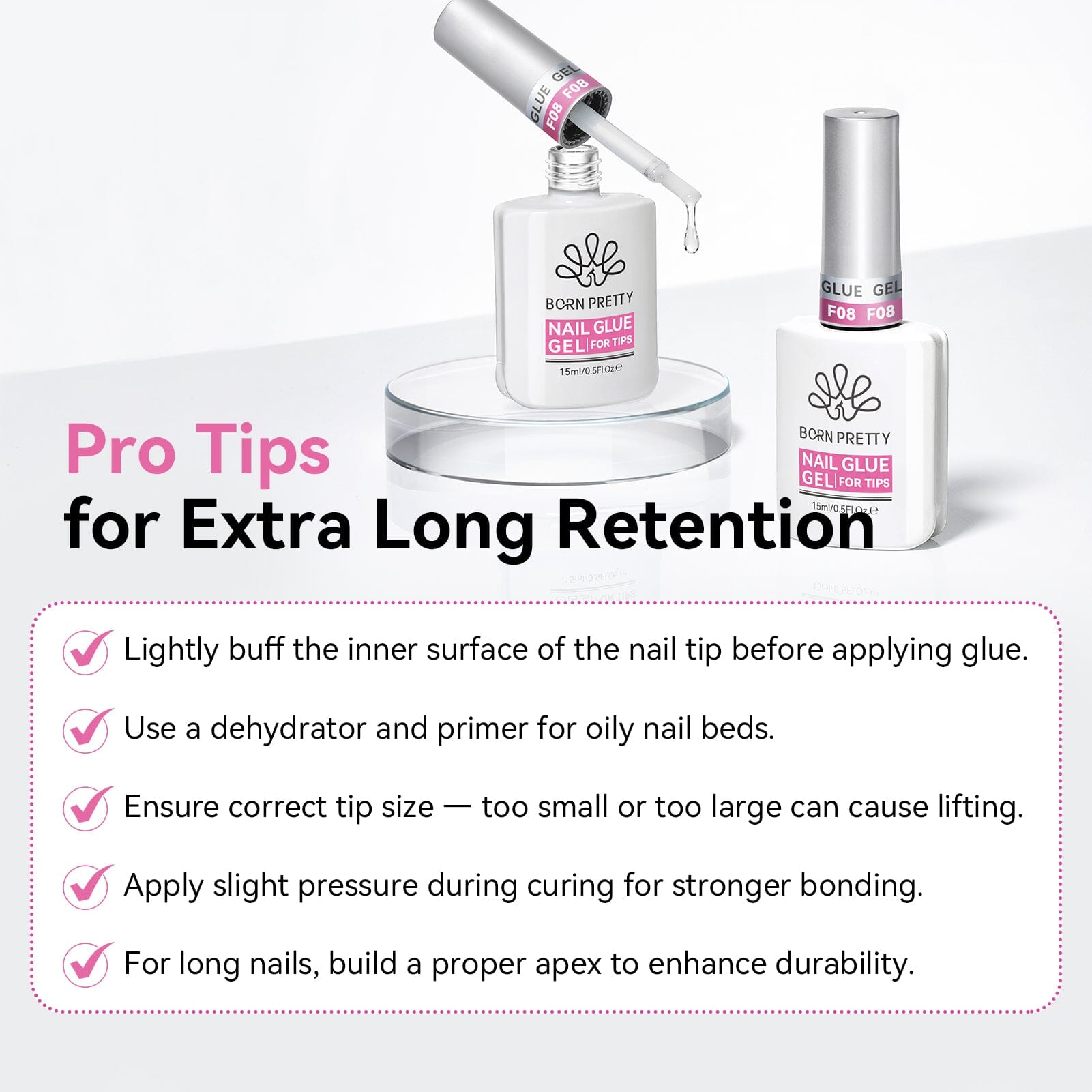 Nail Glue Gel for Tips 15ml Gel Nail Polish BORN PRETTY 
