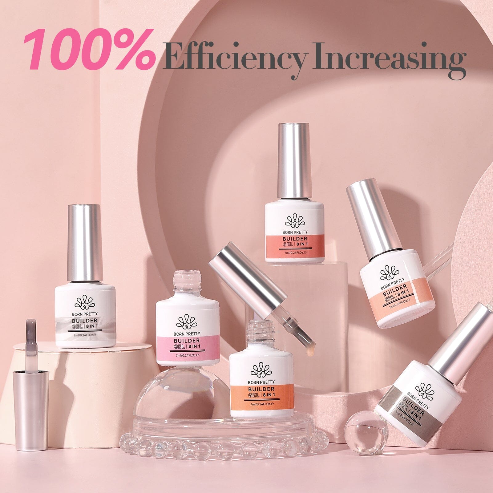 6 Colors 8 in 1 Builder Gel Polish Set 7ml Gel Nail Polish BORN PRETTY 