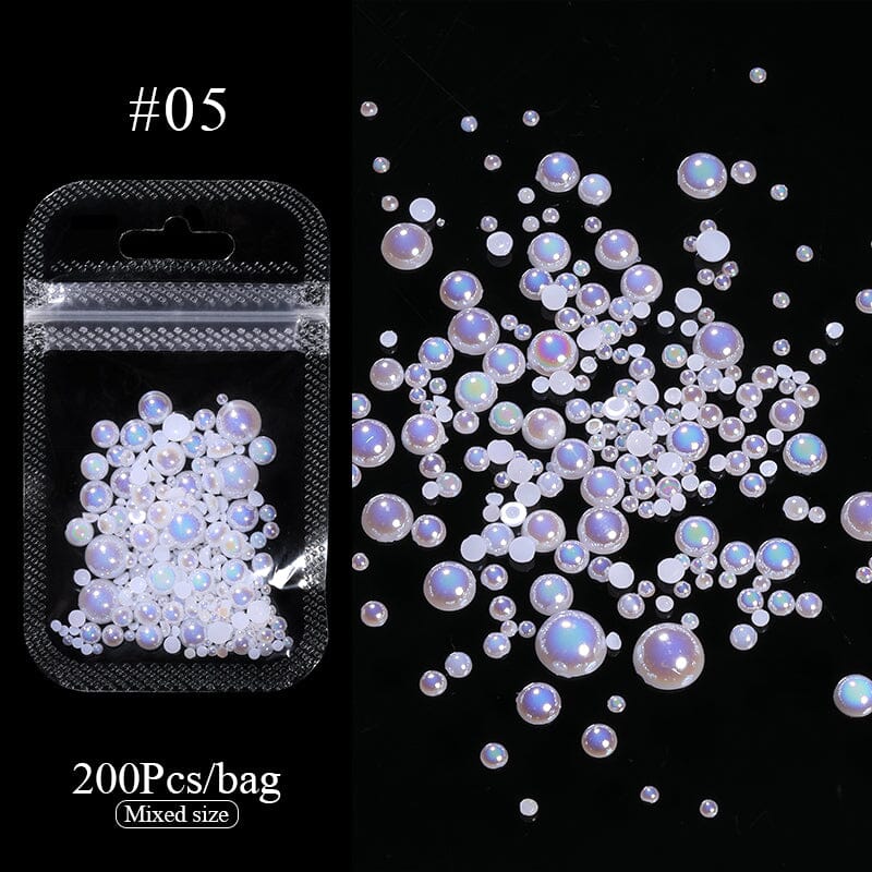 200pcs Half Round Flat Bottom Pearls DIY Nails BORN PRETTY 05 