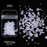 200pcs Half Round Flat Bottom Pearls DIY Nails BORN PRETTY 05 