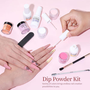 [US ONLY] 20 Colors Dipping Nail Powder Starter Kit with Base&Top, Activator, Brush Saver Nail Powder NICOLE DIARY 