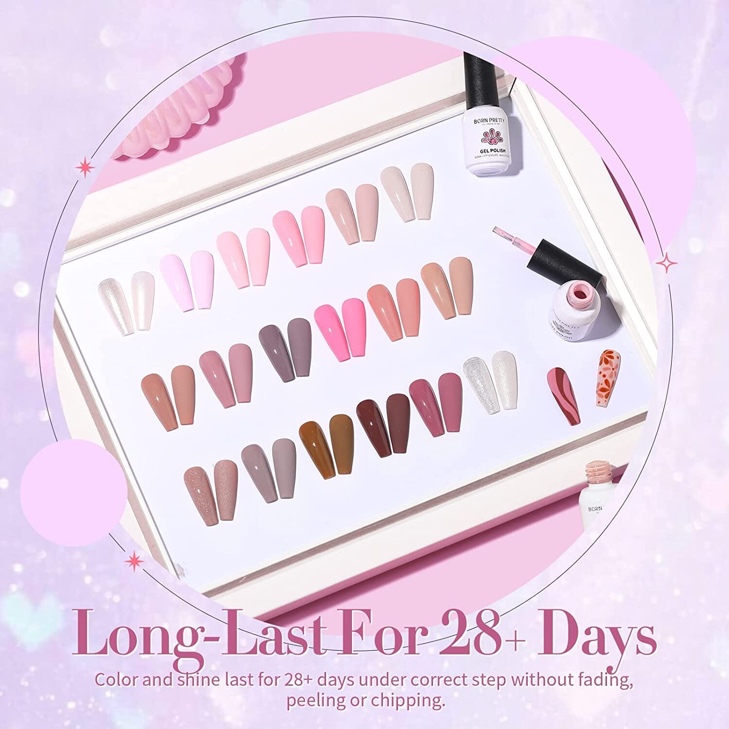 [US ONLY] Pink Nude Gel Polish 21Pcs Set BORN PRETTY 