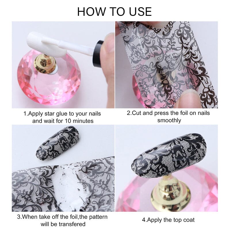 10pcs Neon Luminous Fire Nail Transfer Foil Stickers Nail Sticker No Brand 