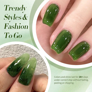 Milky Jelly Gel #22 Jade Pine 15ml Gel Nail Polish BORN PRETTY 