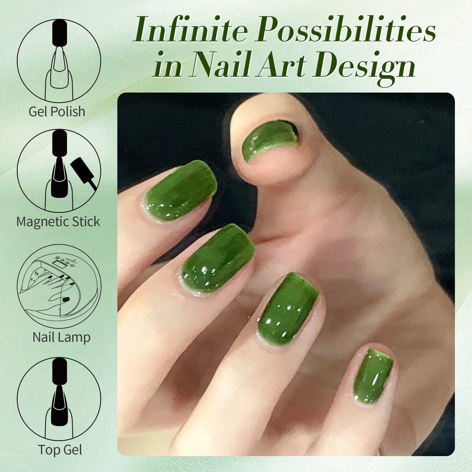 Milky Jelly Gel #22 Jade Pine 15ml Gel Nail Polish BORN PRETTY 