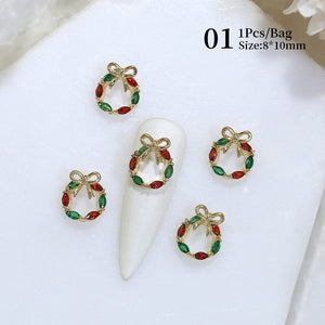 Christmas Rhinestones Alloy 3D Nail Decoration Nail Decoration No Brand 
